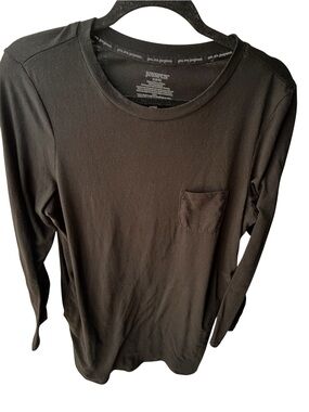 Joyspun Women's Black Long-Sleeve Pockets, nightgown 60% cotton med